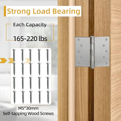 5 in Stainless Steel Hinges Ball Bearing up to 220 lbs, Thickness 3 mm