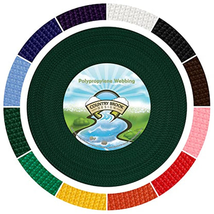 Country Brook Design - 1/2 Inch Polypropylene (Polypro) Webbing - color: Dark Green, size: 50 Yards (Pack of 1)