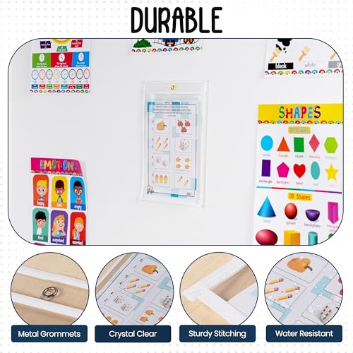 Essex Wares - 6 Pack, White Dry Erase Pockets, 10" Wide x 13.5" Tall - color: White