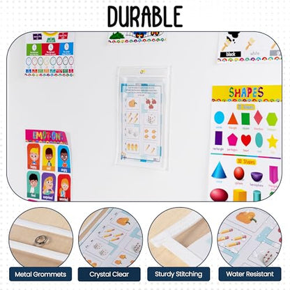 Essex Wares - 6 Pack, White Dry Erase Pockets, 10" Wide x 13.5" Tall - color: White