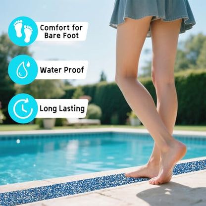 LifeGrip Rubber Anti Slip Tape, 4" x15' Waterproof Grip Tape for Pool, Blue - color: Blue, size: 4" X 15'