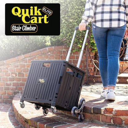 dbest Products Quik Cart Stair Climber Collapsible Rolling Crate - Black - color: Black, style: Stair Climber