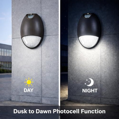 12W LED Emergency Wall Pack Light 1320LM with Battery Backup UL 924