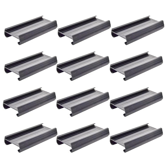 12 Pack Wire Shelf Label Holder Plastic Black 3” Long, Wire Shelving Rack Label Holder Compatible with Metro Shelves, Shelf Tags Shelving Clips for Heavy Duty Commercial Use