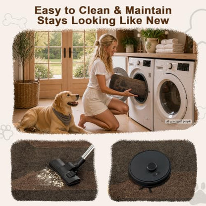 BSICPRO Dog Door Mat 24"x59", Teddy Brown Dirt Trapping Mud Mat - color: Teddy Brown, size: 24"x59"