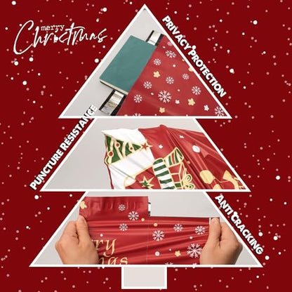 Christmas Poly Mailers 10x13 Inch 100 Pcs, Merry Christmas - color: Red Merry Christmas, size: 10x13 Inch 100Pcs