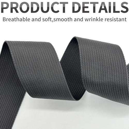 2" Dark Gray Wide Webbing Straps 12yd for Lawn Chair,Bag &Sewing - color: Dark Gray 22