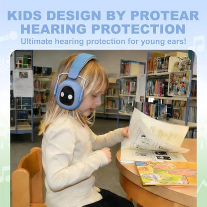 Kids Hearing Protection Earmuffs,Lightweight Adjustable for Kids 3-16 years,Noise Cancelling Headphones,25dB Sound Reduction Ideal for Concert,Firework,Airplane,Sound Proof(Blue) - color: Blue