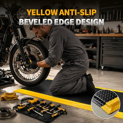 ARCTICSEA Anti Fatigue Mats Industrial 3 x 6 FT 15/16 Inch Extra Thick Standing Mat for Warehouse Workstation and Garage Black and Yellow - size: 72"L x 36"W x 0.9"Th