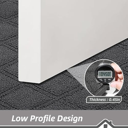 BEQHAUSE Dirt Trapper Door Mat 20" x 32" Non-Slip Washable, Dark Grey - color: Dark Grey, size: 20" X 32" (Rectangular)