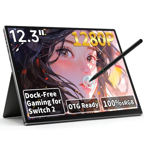S123E 12.3 Inches Portable Monitor Touchscreen Monitor for Switch/Switch 2 - size: 12.3"