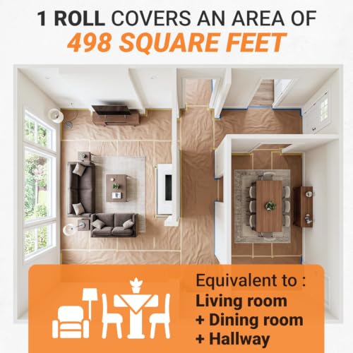 Floor Protection Natural Brown Rosin Paper 36" x 166 ft, USA-Made - style: 498 sq ft (36" x 166' Roll)
