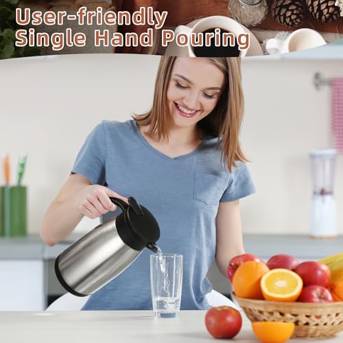 Norme 2 Pcs Thermal Coffee Carafe Creamer, Silver, 34 oz - color: Silver, size: 34 oz