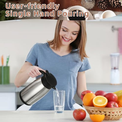 Norme 2 Pcs Thermal Coffee Carafe Creamer, Silver, 34 oz - color: Silver, size: 34 oz