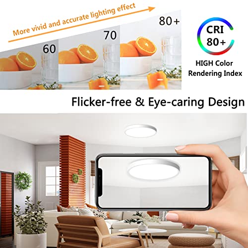 4 Pack LED Flush Mount Ceiling Light Fixture, 9inch LED Ceiling Light White - color: White, size: 9Inch-4Pack