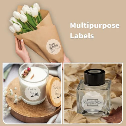2 Inch Round Thermal Labels,Clear Flower Thermal Sticker Labels for Small Business, Logo Design, Baking,300 Sheets/1 Roll (Transparent) - color: Transparent, size: 2 inch
