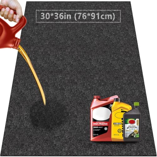 Oil Spill Mat for Garage Floor Under Car - 24x36 Inches Oil Splash Pad, Garage Driveway Oil Drip Mat, Oil Absorbent Mechanic Floor Mat for Motorcycle, Garage, Refrigerator, Golf Cart, Basement
