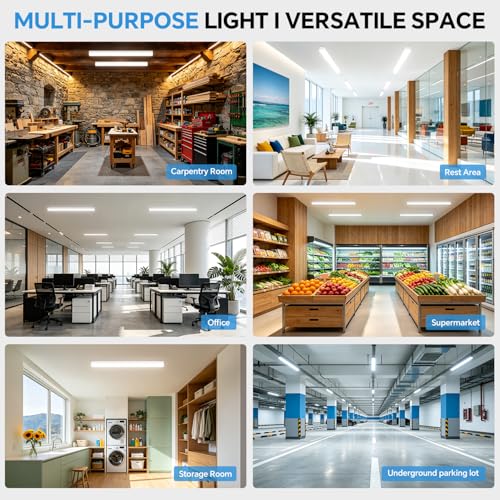 4ft LED Linear Light Fixture,50/40/30W for Office Garage Warehouse - color: Suspended Mount, size: 4FT-6P