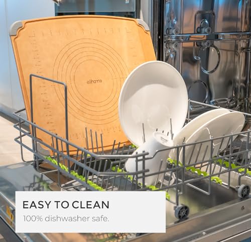 Elihome Essential Baking Pastry & Cutting Board for Kitchen, Wood Fiber Cutting Board for Kitchen, Knife Friendly, Dishwasher Safe, Non-Slip Feet, Juice Groove, Non-Porous, Eco Friendly, 15" x 18" - style: XL-18" x 15"