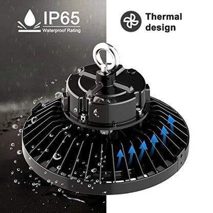 UFO 150W Led High Bay Shop Light Bulb 5000k,Dimmable 22500 Lumens (600W HID/HPS Equivalent) Bright White, Industrial Highbay Warehouse Light Fixtures, AC 90-277V Waterproof IP65 4Pack