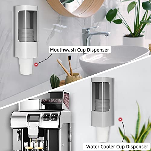 Cup Dispenser, Wall Mount Water Cooler Cups Holder Fit 3-5oz Cup - color: White