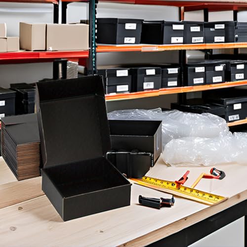 9x9x3 Black Shipping Boxes for Small Business, Packing, 25 Pack - color: Black, size: 9x9x3 inch