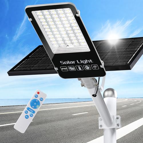 JWT 12000W Solar Street Lights Outdoor,6500K Solar Parking Lot Light Commercial Dusk to Dawn, Heavy Duty Split Type Solar Lights Outdoor Waterproof IP66 Remote Control, Street Light for Yard/Driveway - size: 1 Pack
