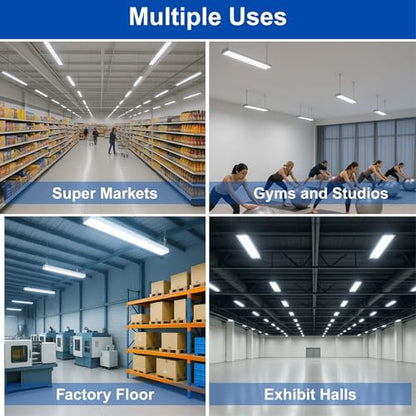 320W | 240W | 160W LED Linear High Bay Light Fixture CCT, 4000K/5000K/6500K LED Workshops Light, 0-10V Dimmable UL/DLC Lighting for Warehouse, Exhibit Halls, Supermarkets, 5 Years Warranty (160 Watts) - style: 160 Watts