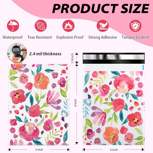Oududianzi Poly Mailers 6x9, 50PCS Shipping Bags, Mailing bags, Mailers Poly Bags for Shipping, Shipping Envelopes, Packaging Bags for Small Business & Clothes - Floral - color: Floral, size: 6x9 - 50Pack