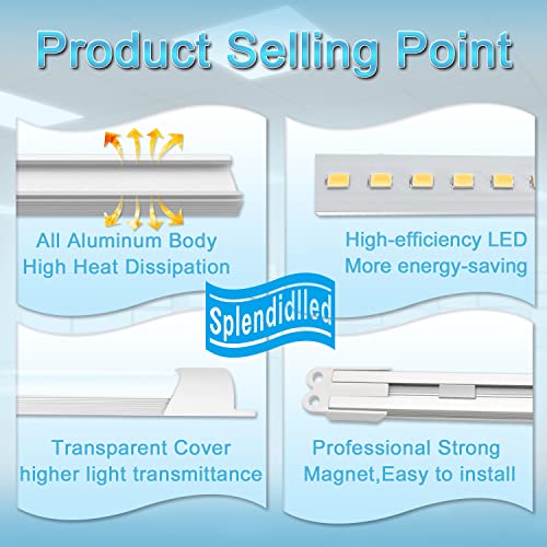 4FT Magnetic LED Retrofit Kit,Recessed T8T10Fluorescent Light Retrofit LED Light Tube,Panel Light,Troffer Quick Retrofit LED Light Kit ,No Professional Tools Required,36w, 5000K White light (2 pack) - color: 4ft-5000k-2pack
