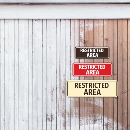 Standard Restricted Area Sign (Black Gold) - Large - color: Black Gold, size: Large (3" x 9")