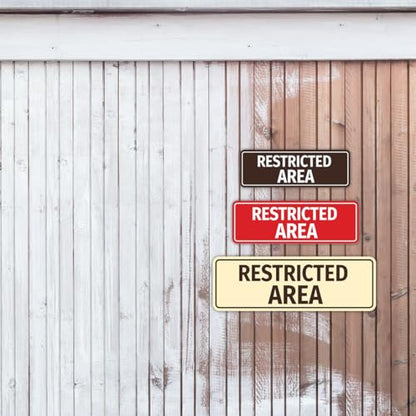 Standard Restricted Area Sign (Black Gold) - Large - color: Black Gold, size: Large (3" x 9")