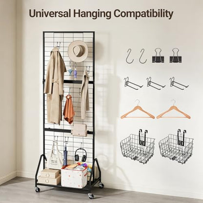 ELYKEN 2 Pack Foldable Grid Wall Panels, 5.7 x 2 FT Gridwall Display Rack - color: Black, size: 2'w-2 pack