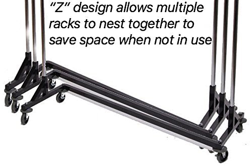 Industrial Strength Z Rack with Add-On Hangrail and Built-in Height Extensions