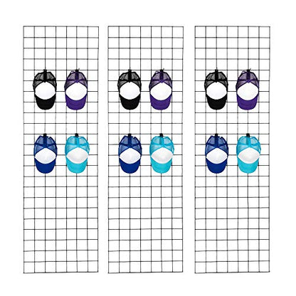 Bonnlo 6' x 2' Wire Grid Panel for Retail Display Gridwall, Wire Grid Wall Display Rack, 3-Pack Black