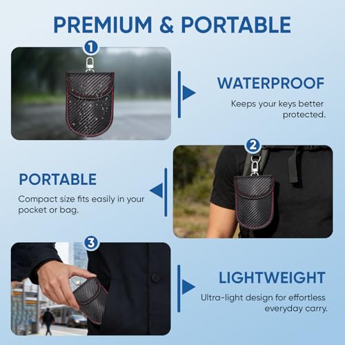 TICONN 2PK Faraday Bag for Car Key Fob, Anti-Theft NFC RFID Blocking Pouch - color: Black, size: Medium