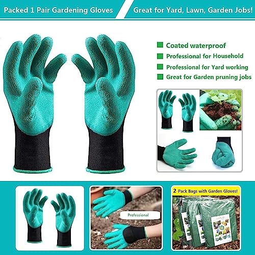 Professional 2-Pack 106 Gallon Large Lawn Garden Bags (D31,H31 inch) Yard Waste Bag with Gardening Gloves for Big Leaf Bag,Yard Debris,Garden Trash Container,Lawn Grass Clippings,Weeds Bags 4 Handles