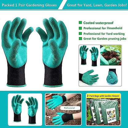 Professional 2-Pack 106 Gallon Large Lawn Garden Bags (D31,H31 inch) Yard Waste Bag with Gardening Gloves for Big Leaf Bag,Yard Debris,Garden Trash Container,Lawn Grass Clippings,Weeds Bags 4 Handles
