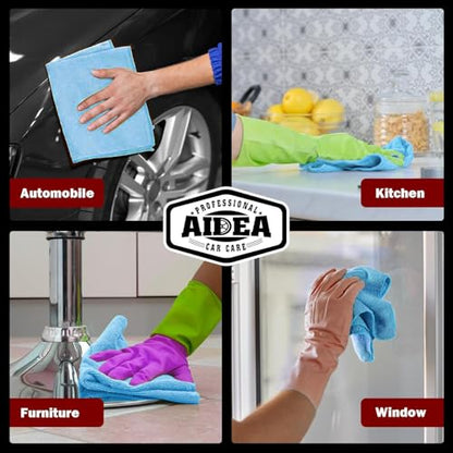 AIDEA Microfiber Cleaning Cloth Blue-50PK,Microfiber Towels for Cars 12×12" - color: Blue, size: 50PK