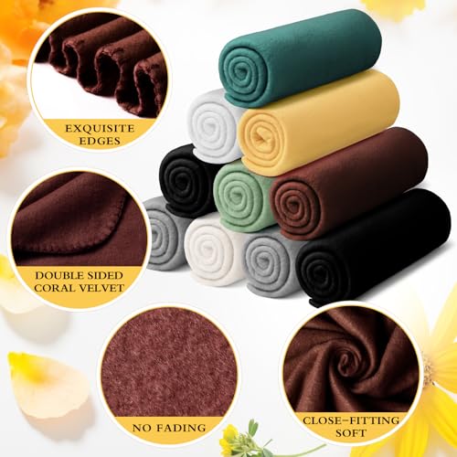 Kinlop 40 Packs Throw Blanket Bulk 60 x 50 Inch Fleece Throw Soft Blankets Warm Cozy Lightweight Plush Blanket for Bed Couch Sofa Pet Office Wedding Gifts Travel Camping (Delicate Color) - color: Delicate Color