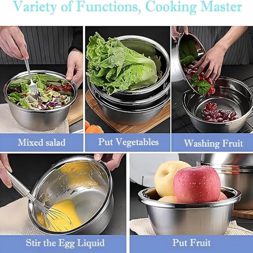 meleg otthon Stainless Steel Mixing Bowl, 23 Quart Salad Bowl, Metal Bowls, Stainless Steel Basin, Heavy Duty Deeper Edge Mirror Finish Dishwasher Safe Bowl - color: diameter 19.68inch