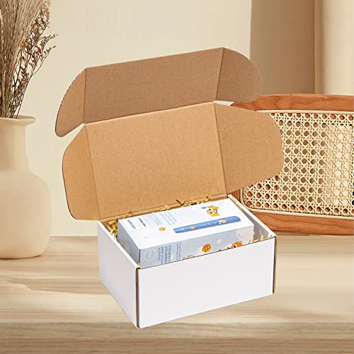 Wowxyz Shipping Boxes 9x6x4 inches 25 Pack White Corrugated Cardboard Mailing Box for Small Business - Literature Mailer Mail Packaging Supplies - size: 9x6x4"