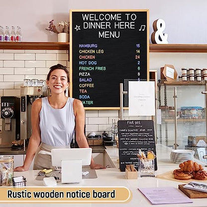 BBTO 1 Pcs Large Felt Letter Board Sign 24 x 30 Inch, Changeable Letter Board with Boxes, Large Felt Menu for Restaurant Announcements, Restaurant Menus (Black,Classic) - color: Black, size: Classic