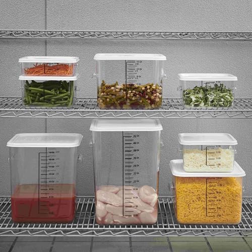 Rubbermaid Commercial Products, Space Saving Square Food Storage Container, 2 Quart, Clear, for Kitchen/Sous Vide/Meal Prep - size: 2 Qt., style: Container