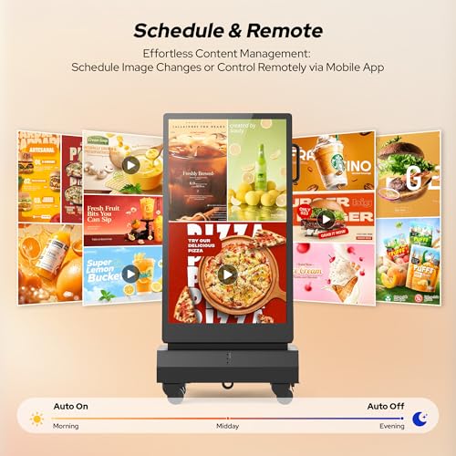 43 Inch Outdoor Double Sided Digital Signage Display, Battery Powered Waterproof Advertising Screen with 2000 Nits Brightness, Android 13, WiFi, Cloud CMS for Retail, Events & Commercial Use