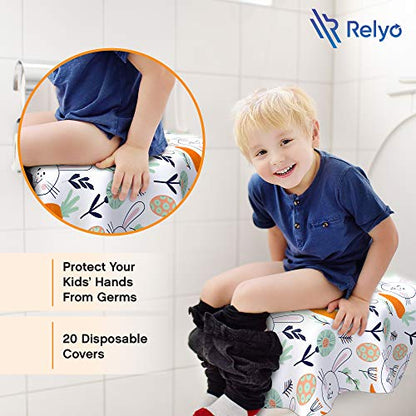 Relyo Disposable Toilet Seat Cover for Travel, Kids, 20 Pack, Bunny - color: Easter Bunny
