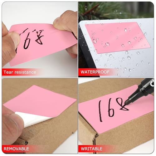 Pink Rectangle Labels 3" x 2" Color Coding Stickers Roll 500 Pcs - color: Pink