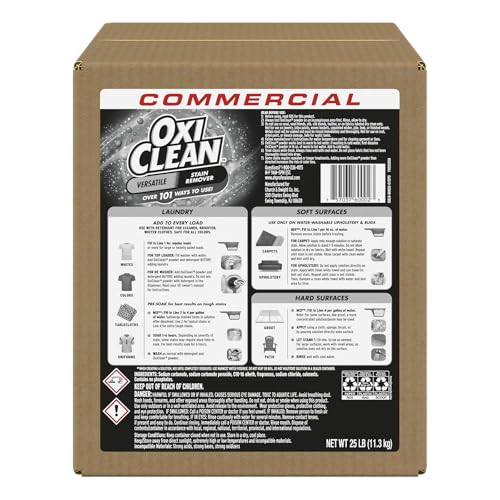 OxiClean Versatile Stain Remover Professional, 25 LB Bulk Box - size: 400 Ounce (Pack of 1)