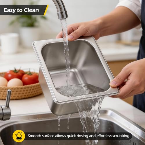 Dyna-Living Hotel Pans 1/6 Size 6 Inch Deep Food Pan 6 Pack Steam Table Pan - color: Without Lids, size: 6 Inch Deep
