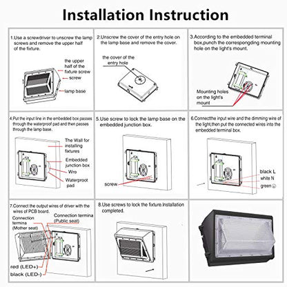 4PACK Dusk to Dawn 100W LED Wall Pack Light Fixture, 13000LM 400-600W HPS/HID Equivalent, 5000K Daylight Commerical/Industrial Outdoor Security Lighting, ETL for Parking Lot,Warehouse,Entrance - size: 100W
